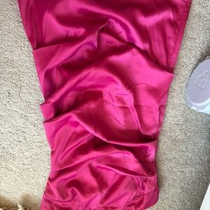 Vibrant Pink Strapless Satin Dress